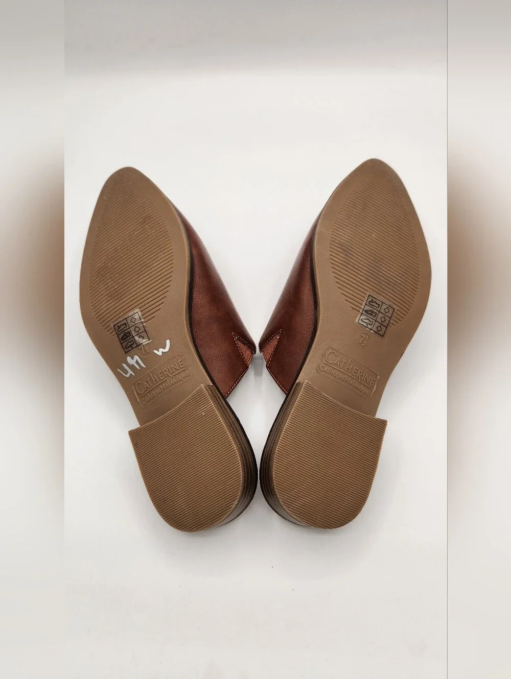 Catherine Malandrino ASOS Point Toe Asymmetric Mule Brown Size 7.5 - Picture 5 of 10